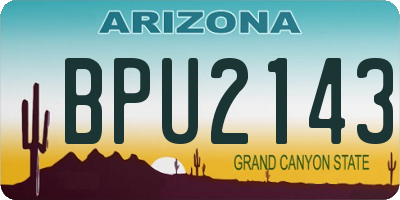 AZ license plate BPU2143