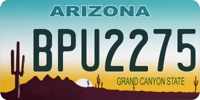 AZ license plate BPU2275