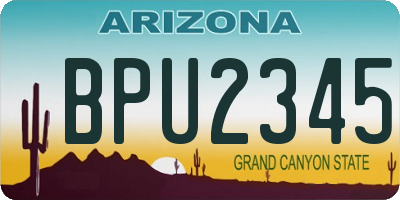 AZ license plate BPU2345