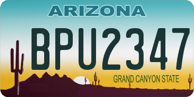 AZ license plate BPU2347