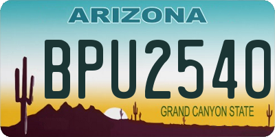 AZ license plate BPU2540