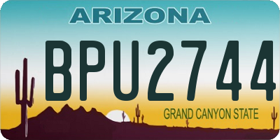 AZ license plate BPU2744