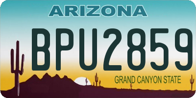 AZ license plate BPU2859