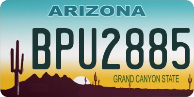 AZ license plate BPU2885