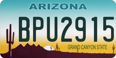 AZ license plate BPU2915