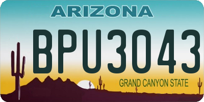 AZ license plate BPU3043