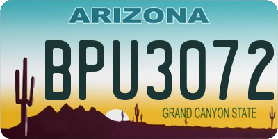 AZ license plate BPU3072