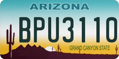 AZ license plate BPU3110