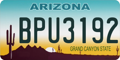 AZ license plate BPU3192