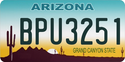 AZ license plate BPU3251