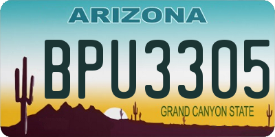 AZ license plate BPU3305