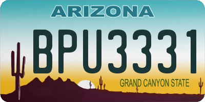 AZ license plate BPU3331