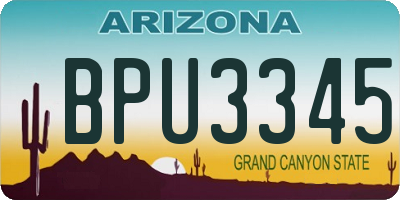 AZ license plate BPU3345