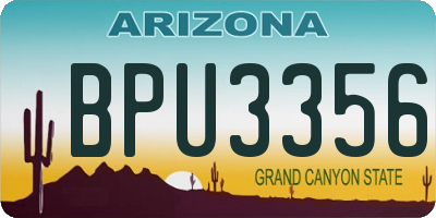 AZ license plate BPU3356