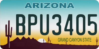 AZ license plate BPU3405