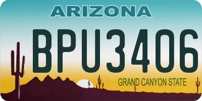 AZ license plate BPU3406