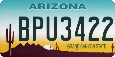 AZ license plate BPU3422