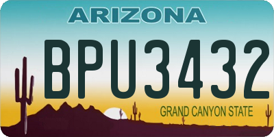 AZ license plate BPU3432
