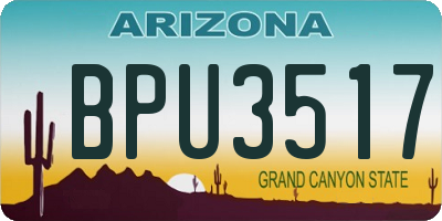 AZ license plate BPU3517