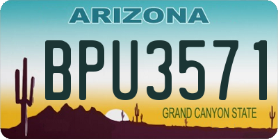AZ license plate BPU3571