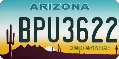AZ license plate BPU3622