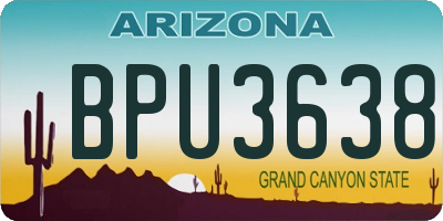 AZ license plate BPU3638