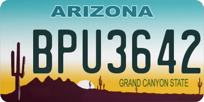 AZ license plate BPU3642