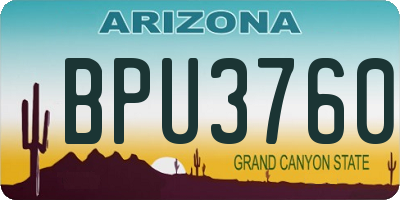AZ license plate BPU3760