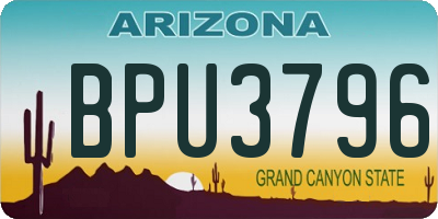 AZ license plate BPU3796