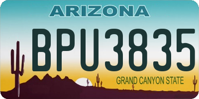 AZ license plate BPU3835