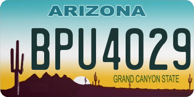 AZ license plate BPU4029