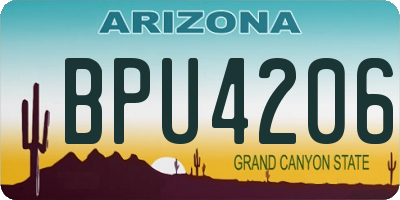 AZ license plate BPU4206