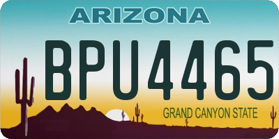 AZ license plate BPU4465
