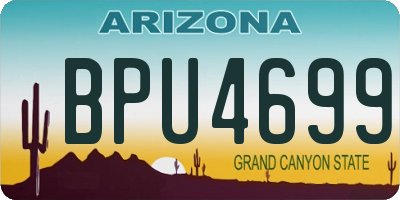 AZ license plate BPU4699