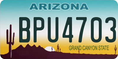 AZ license plate BPU4703