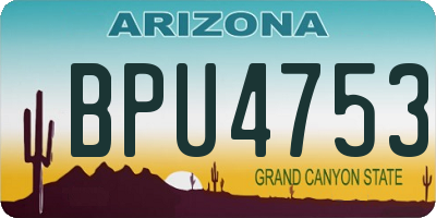 AZ license plate BPU4753