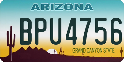AZ license plate BPU4756
