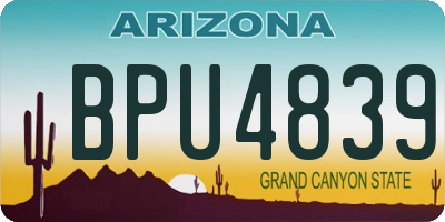 AZ license plate BPU4839