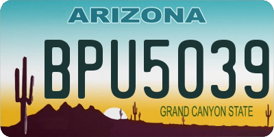 AZ license plate BPU5039