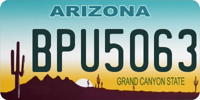 AZ license plate BPU5063