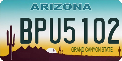 AZ license plate BPU5102