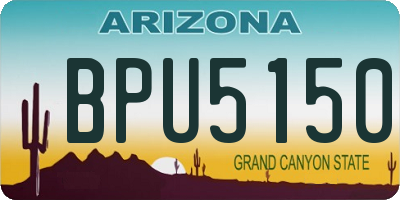 AZ license plate BPU5150