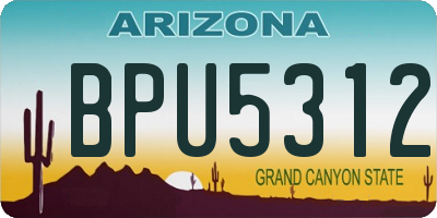 AZ license plate BPU5312