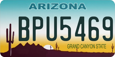 AZ license plate BPU5469