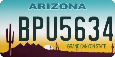 AZ license plate BPU5634