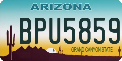 AZ license plate BPU5859