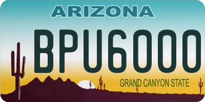 AZ license plate BPU6000