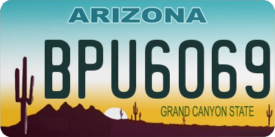 AZ license plate BPU6069