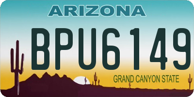 AZ license plate BPU6149