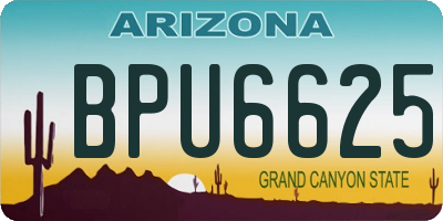AZ license plate BPU6625